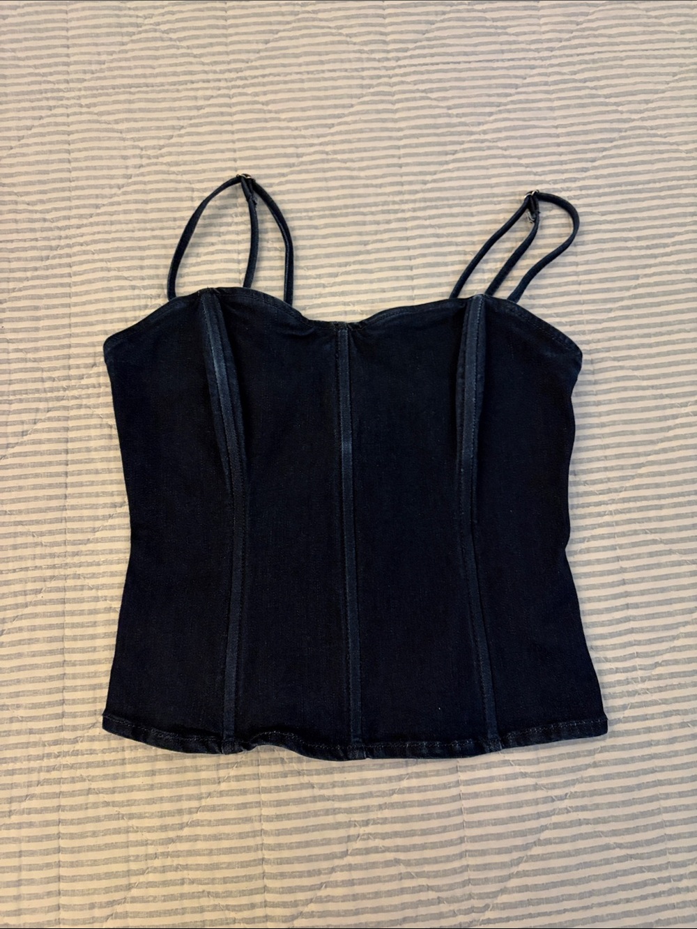 WeWoreWhat Denim Corset-Style Camisole Tank